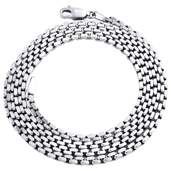 10K White Gold 2.25mm Hollow Open Square Box Chain Unisex Necklace 18 Inch