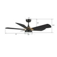 thumbnail image 3 of Trifecte 52" 5 Blades Smart Ceiling Fan with Remote and LED Light Kit for Bedroom Living Office, 3 of 9