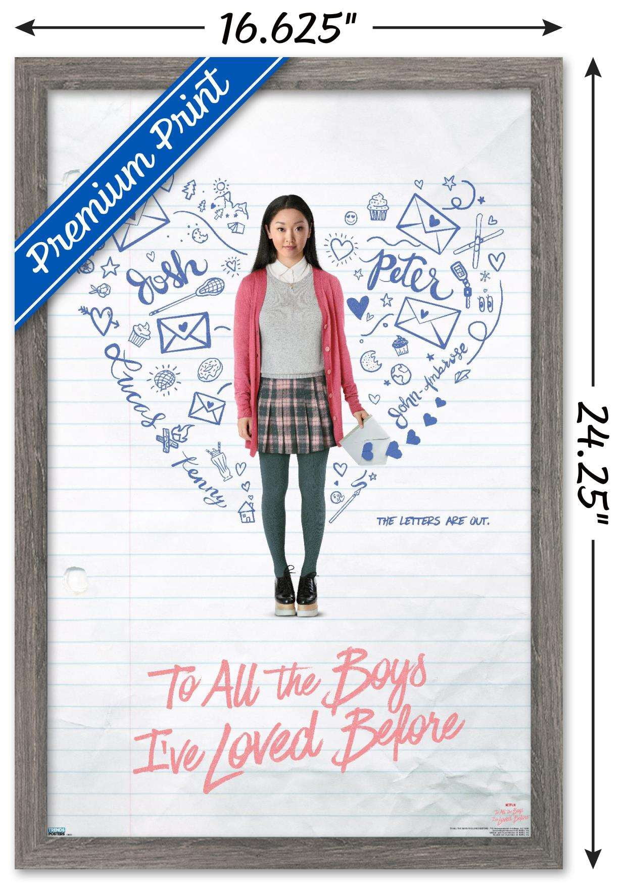 Netflix To All the Boys I've Loved Before - Key Art Wall Poster, 14.725" x 22.375", Framed