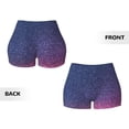 thumbnail image 3 of Sikiie Violet Glitter Print Workout Shorts Women Scrunch Butt Gym Shorts Seamless High Waist Tummy Control Yoga Biker Athletic Shorts, 3 of 5