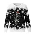 thumbnail image 4 of DHFJKG Women's Santa Pullover Musical Note Printed Long Sleeve Crew Neck Casual Sweatshirt Funny Tops, 4 of 4