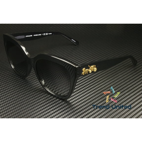 Coach Woman Sunglasses, Black Lenses Acetate Frame, 56mm