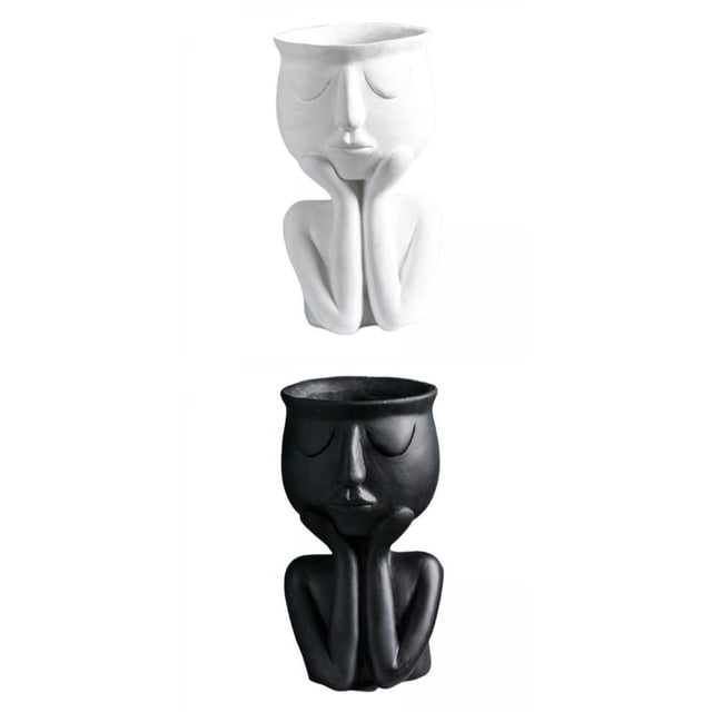 florero de ,arte creativo escultura florero ,colección macetero pot humano sulputre,macetero de cabeza s de cara para plantas únicas,s flor exterior perfecl florero de retrato