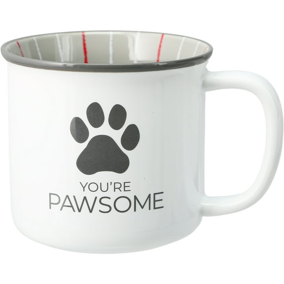 Pavilion - You're Pawesome - 17 oz Coffee Mug Tea Cup Kitten Puppy Feline K-9 Cat Dog Lover Gift Rescue Pet Mom Dad Present
