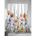 thumbnail image 5 of Fsddascl Spring Floral Shower Curtain Set - Standard 72" x 72" Washable Bathtub Curtain with 12 Hooks, Yellow Pink Flowers Farmhouse Waterproof Fabric Stall Shower Curtains for Bathroom/Bathtub, 5 of 6