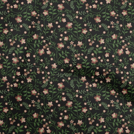 oneOone Cotton Poplin Dark Rose Brown Fabric Florals Fabric For Sewing Printed Craft Fabric By The Yard 56 Inch Wide