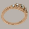 thumbnail image 3 of LBG British Made Traditional Solid 10k Rose Gold Ring with Natural Aquamarine & Cultured Pearl Womens Promise Ring - 33 size options - Size 4.25, 3 of 6