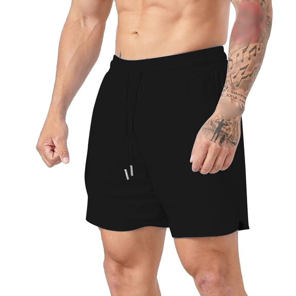 Glisme Board Shorts Men'S Summer Solid Color Big Pockets Drawstring Loose Casual Sports Running Straight Shorts Beach Pants Athletic Fit Athletic Shorts Black