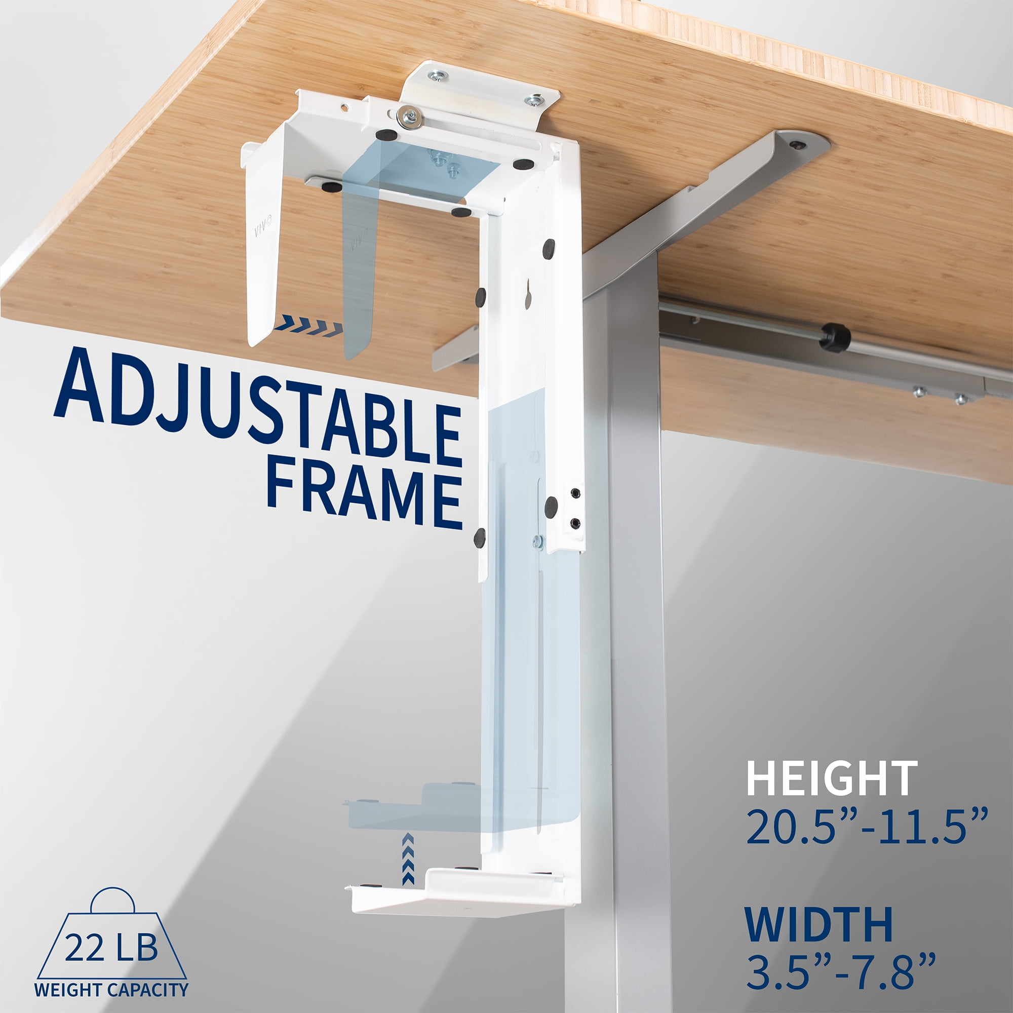 VIVO White Under-Desk and Wall PC Mount, Computer Case Holder with 135 Swivel