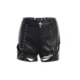 thumbnail image 3 of Minnieouse Mujeres estilo gótico PU cuero poliéster pantalones cortos niñas fiesta banquete Cosplay disfraz Sexy cintura alta pantalones Prendas para la parte inferior del cuerpo S, 3 of 6