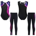 thumbnail image 5 of iiniim Kid Girls Athletic Unitard 2PCS Dance Wear Ballet Gymnastic Leotard Outfit Activewear Set with Leggings, 5 of 7