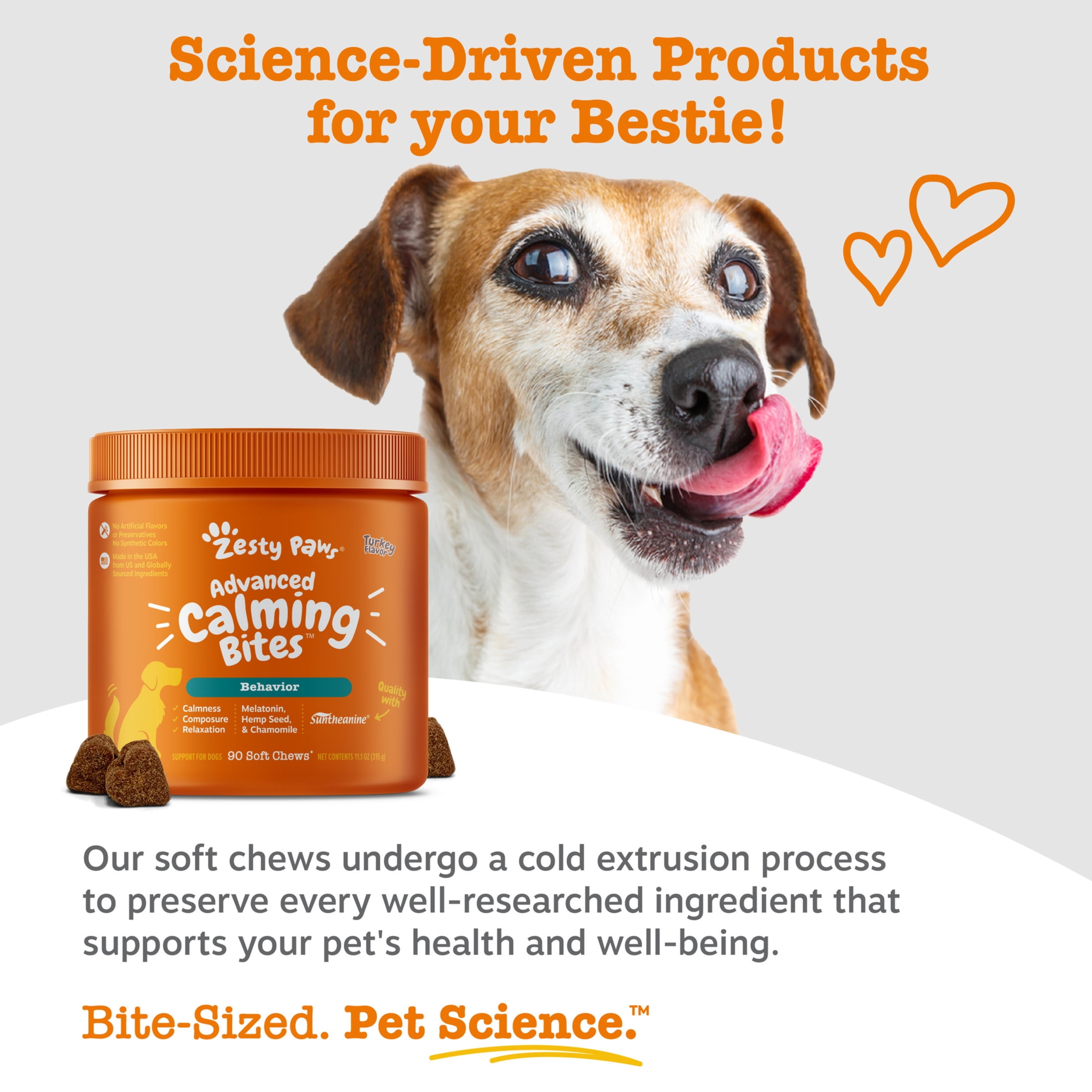 Zesty Paws Advanced Calming Bites Turkey Flavor Dog Supplement, 90 Count