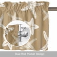 thumbnail image 6 of Retro Brown Starfish on Linen Valances for Windows,Kitchen Valance Rod Pocket Short Curtain, Underwater World Valance Curtain Window Valances for Bedroom Bathroom Living Room 60x18in, 6 of 9
