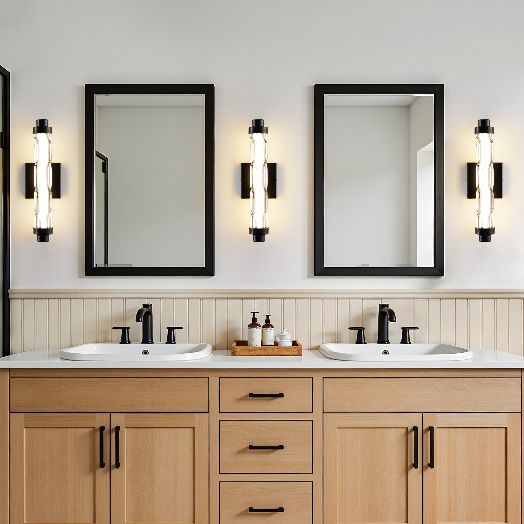 KAISITE 5CCT Modern Dimmable Indoor Wall Sconces Set of 2, Suitable for Vanity, Hallway, Bedside