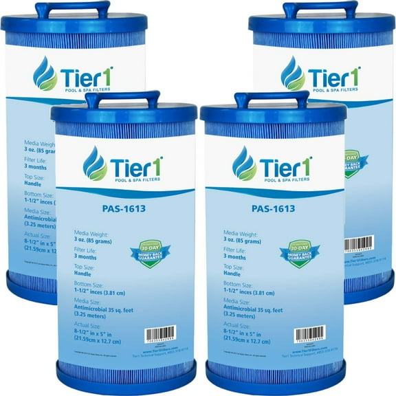 Tier1 Pool & Spa Filter Cartridge 4-pk | Replacement for Waterway 817-4035, Teleweir 35 SF, Pleatco PWW35L, Unicel 4CH-935 and More | 35 sq ft Pleated Fabric Filter Media