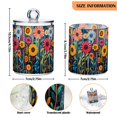 thumbnail image 5 of Yayeee 2 Pack Qtip Holder Bathroom Cotton Swab Canister with Lid Clear Dispenser Set, Orange Colorful Flowers, 5 of 6