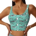 thumbnail image 2 of Picia Great White Shark Sports Bra for Women,Padded Strappy Sports Bras Medium Support Yoga Bra with Removable Cups,Running Yoga Bra-X-Large, 2 of 9