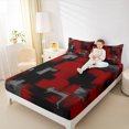 thumbnail image 4 of Manfei Geometric Artwork Twin Sheet Sets,Modern Graffiti Twin Fitted Sheet,Gradient Red Black Flat Sheet For Child,Microfiber Bedroom Decor,3pcs, 4 of 7