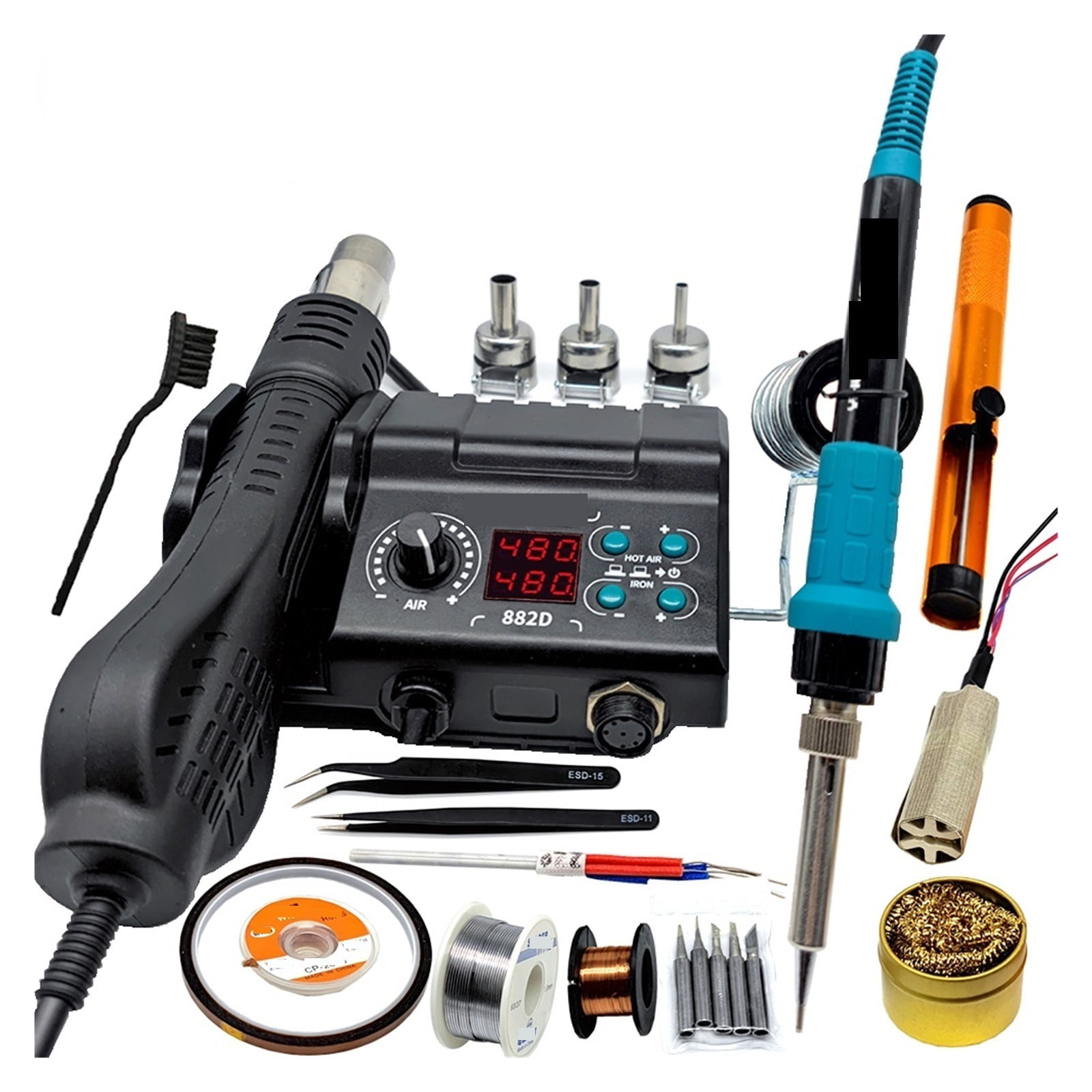 Soldering Station 2 In 1,Multifunctional Solder Iron Hot Air Gun Welding Machine,Rework Phone Repair Tool ,Accurate Temperature Control
