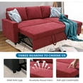 thumbnail image 4 of PonLiving 83" Reversible Sectional Sleeper Sofa with Storage Chaise Red Flannelette - Convertible L-Shaped Couch with Pull Out Bed, 4 of 5