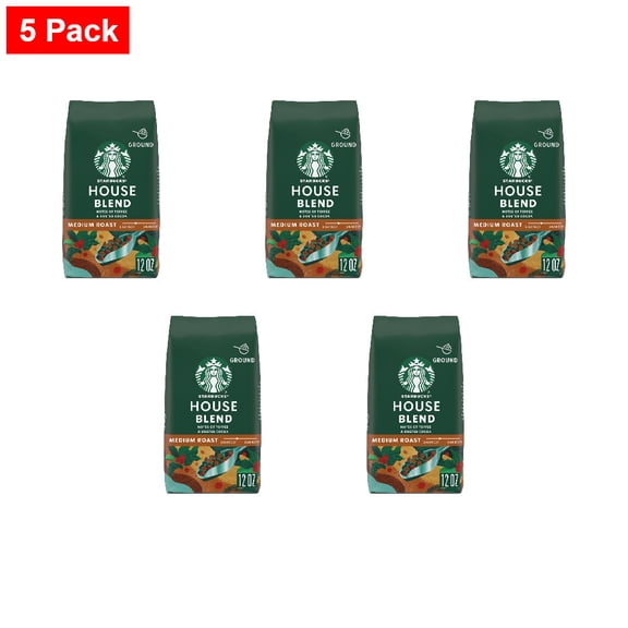 Starbucks House Blend Medium Roast Ground Coffee 12 oz - 5 Pack