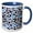 Blue/White, variant on 3drose, Geodesic Abstract Pattern Lilac Blue Black, 11oz Two-tone Yellow Mug