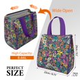 thumbnail image 3 of Pioneer Flower Floral Print Pattern Insulated Lunch Bag for Women & Adults,Large Portable Soft Cooler Lunch Bag,Thermal Food Storage Tote with Pearl Cotton,8.66L,8.75x5.75x9.5 Inch, 3 of 6