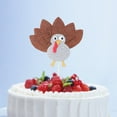 thumbnail image 2 of WHAMVOX Brown Fabric Cake Toppers with Humorous Turkey Design for Party Decorations and Cake Picks, Perfect for Thanksgiving, 2 of 8