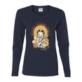 thumbnail image 2 of Wild Bobby, Betty Boop Good Vibes Only Betty Boop Womens Long Sleeve T-Shirt, Navy, X-Large, 2 of 5