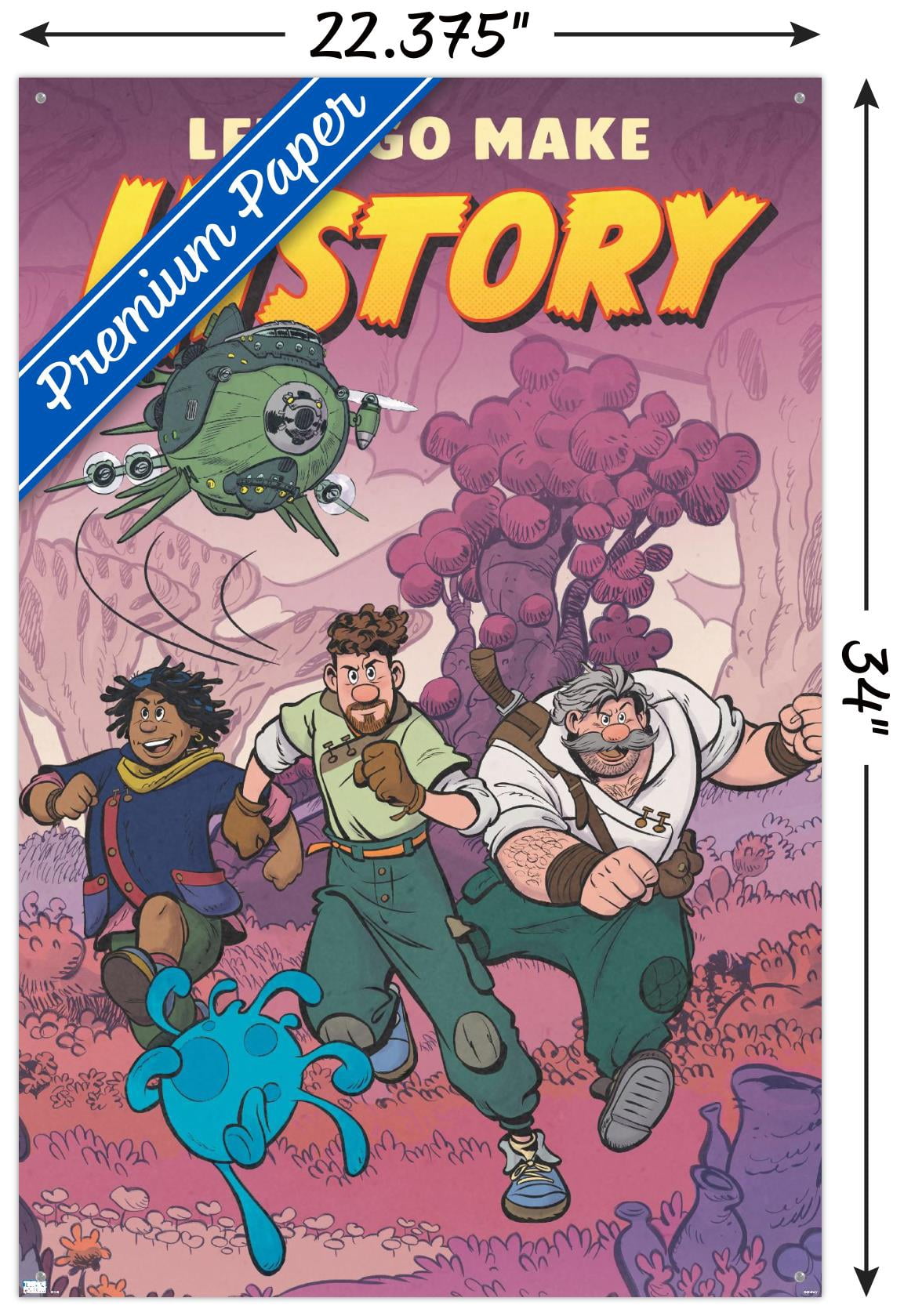 Disney Strange World - Let's Go Make History Wall Poster with Pushpins, 22.375" x 34"