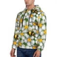 thumbnail image 3 of Naloa Bees and Flower Men's Casual Hooded Collar Drawstring Hoodies Pullover Sweatshirts Casual Long Sleeve Shirts-3X-Large, 3 of 7