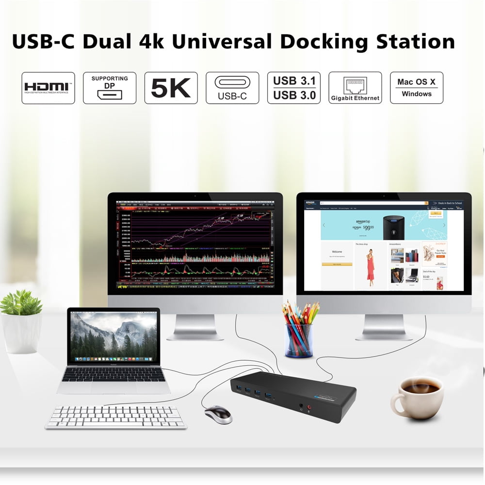 WAVLINK USB Docking Station for MacBook Pro/Windows with 65W Charging, USB to DP + 1 HDMI 4K Dock, Compatible with MacBook Neo