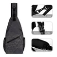thumbnail image 3 of Full Print Chest Bag 8×15in Outer Large Bag On Both Sides Of Mesh Bag Inside Pocket Design Sponge Pad Shoulder Strap Snake Skin Print Style DarkGray_2, 3 of 8
