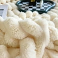 thumbnail image 3 of Popular Thickened Rabbit Plush Nap Blanket, Flannel Milk Velvet Cover Blanket, Thick Fluffy Winter Warm Soft Blankets, Fluffy Fuzzy Plush Bubble Blankets, for Bed (Blue, 70 * 80in), 3 of 7