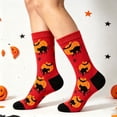thumbnail image 2 of Unisex Festive Crew Socks Graphic Relaxed Stretch Fit Sock Fun Holiday Fall Crew Socks, 2 of 5