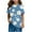 Blue A, variant on WRKEKC Girls T-Shirts, Summer Tops for Girls, Girls' Summer Round Neck Floral Print Trendy Short Sleeve Comfortable T-Shirts