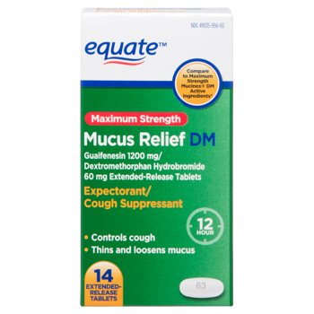 Equate Mucus  Max Strength,  Suppressant DM s, 14 Count