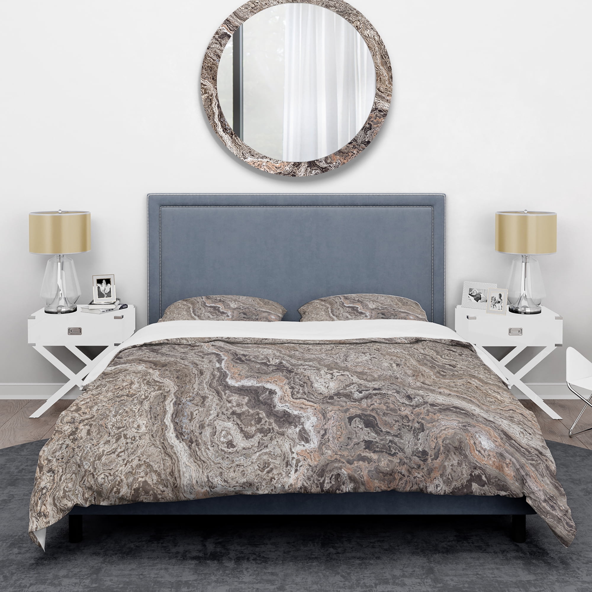 Designart 'Onyx Travertine Tile' Mid-Century Modern Duvet Cover Set