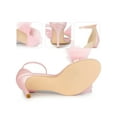 thumbnail image 2 of BLISSFUL STEP Women's Open Toe Ankle Strap Bow Tie Stiletto High Heels Sandals Bling Pink 7, 2 of 6