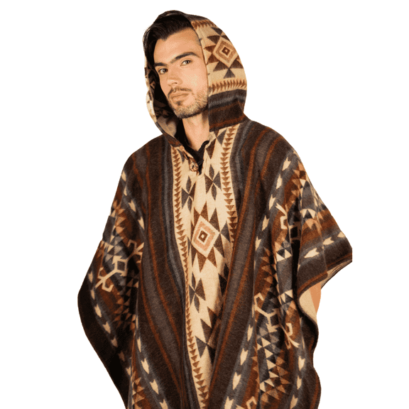 ALPAKITAS Alpaca Wool Poncho - Ancestral Design Poncho - Hooded Poncho - Poncho for men and women - Alpaca Geometric Poncho - Dark Gray