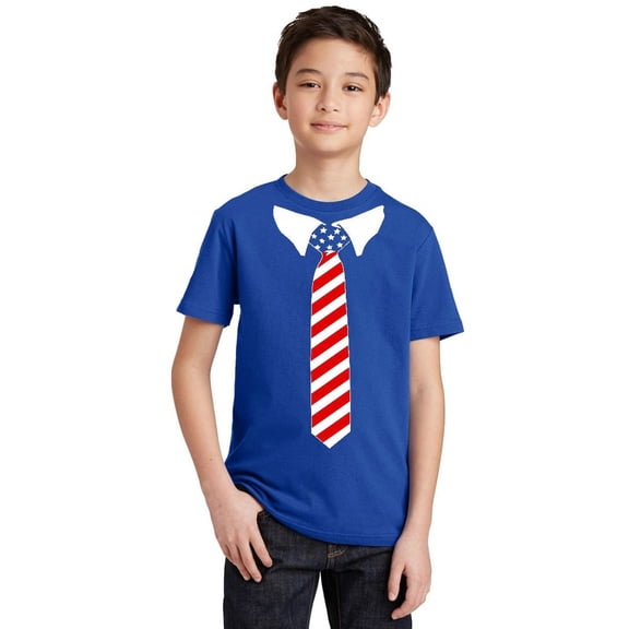 USA Tie Tuxedo 4th of July Wedding Party Ceremony Youth T-shirt, Youth S, Royal