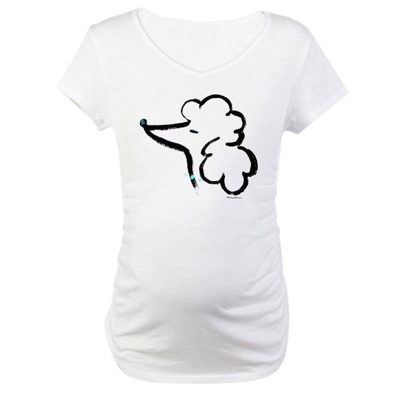 CafePress - Poodle Portrait Maternity T Shirt - Cotton Maternity T-shirt, Cute & Funny Pregnancy Tee