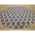 thumbnail image 2 of Hand-tufted Wool Charcoal Transitional Geometric Chain-Link Rug, 2 of 3