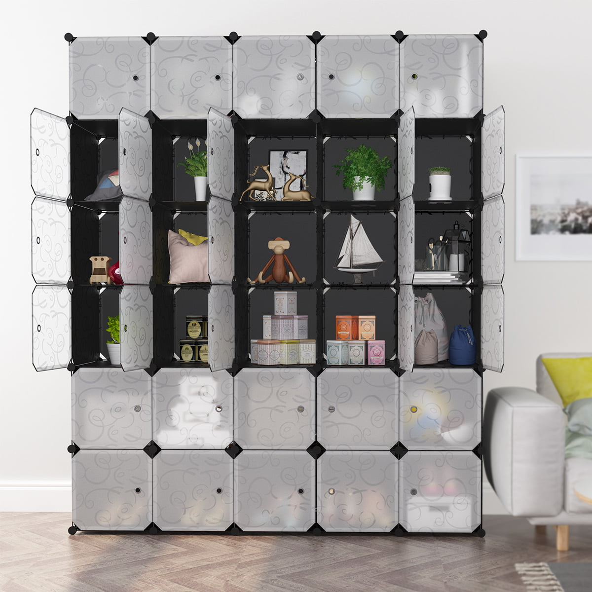 30Cube Organizer Stackable Plastic Cube Storage Shelves