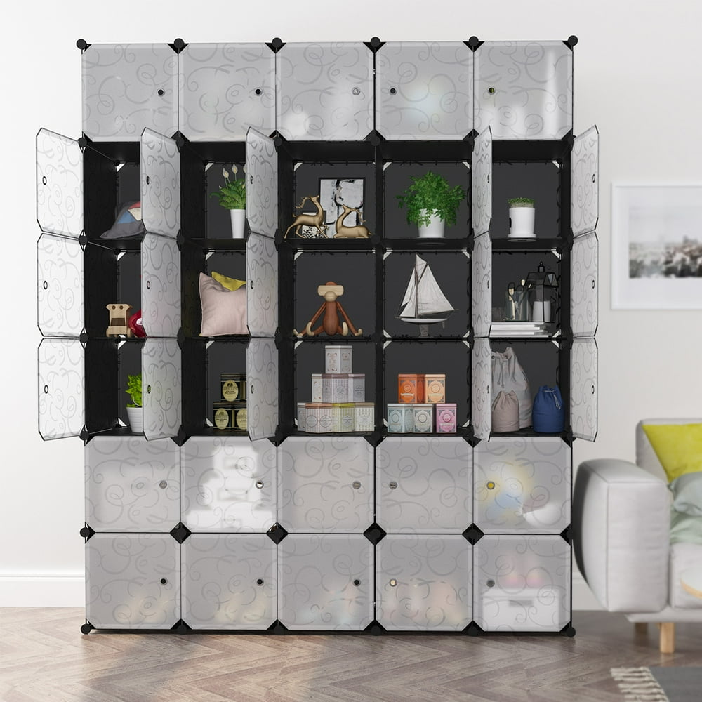 30Cube Organizer Stackable Plastic Cube Storage Shelves Design
