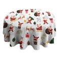 thumbnail image 4 of White Christmas Santa and Gift Pattern Round Tablecloth 60"x60",Wrinkle Wipeable Table Cloth for Kitchen Dining Room Picnic Patio Party, 4 of 6