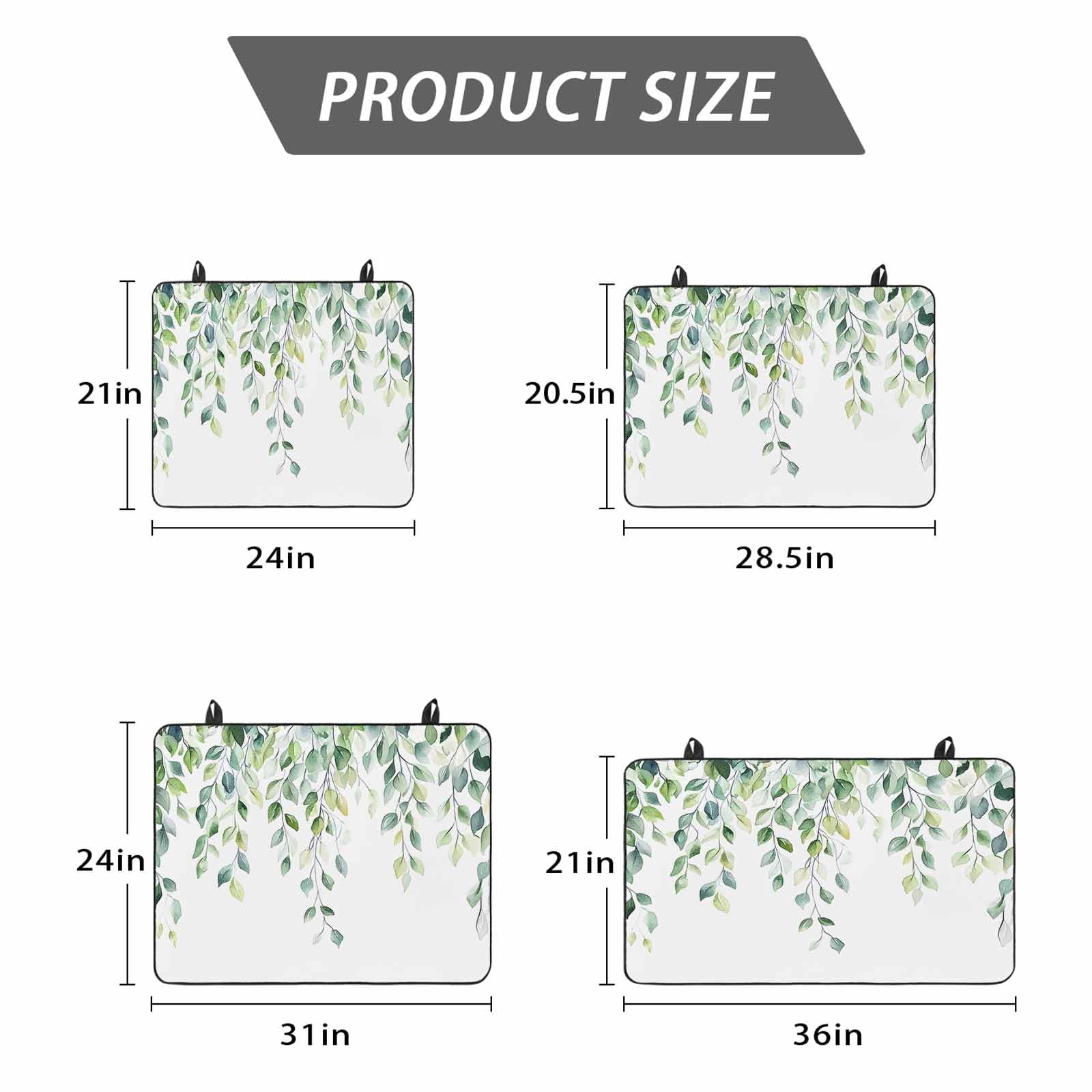 Spring Eucalyptus Leaves Stove Top Cover for Electric Stove, Heat-proof & Non Slip Glass Top Stove Cover Protector, Botanical Summer Kitchen Flat Cooktop Rubber Mat 24x21 Inches
