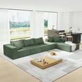 thumbnail image 3 of 132'' Modular Section Sofa Couch, Upholstered Sectional Sofa Couch Set with 6 Pillows, Free Combination Sofa Couch for Living Room, 3 of 7