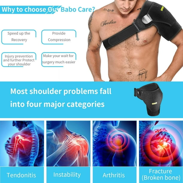 Shoulder Stability Brace with Pressure Pad, Breathable Neoprene