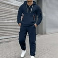thumbnail image 2 of CONZONE Men's Sweatsuit 2 Piece Sets Casual Men's Jogging Tracksuit Set Solid Color Pullover Hoodie Pants Sweat Suit for Men Cozy Fall Winter Athletic Track Suit Outfits, 2 of 4